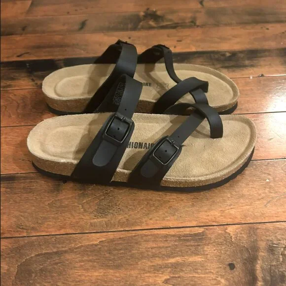 CUSHIONAIRE Luna Cork Footbed Sandals – Black, Size 7.5 - Picture 6 of 6